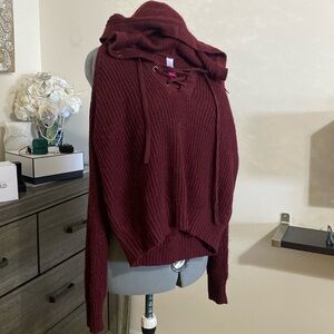 NO BOUNDARIES - LACE UP KNIT SWEATER